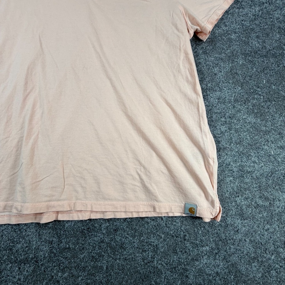 Carhartt Relaxed Fit T-Shirt Womens XL Rose Pink Lightweight Short-Sleeve V-neck - Picture 2 of 16